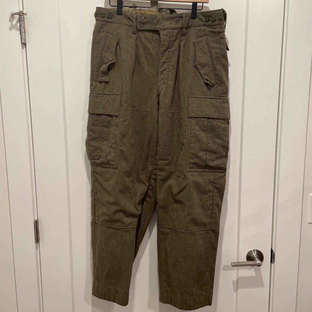 Vintage 1963‎ West German Military Wool Field Cargo Trousers Schilling OHG 32x28